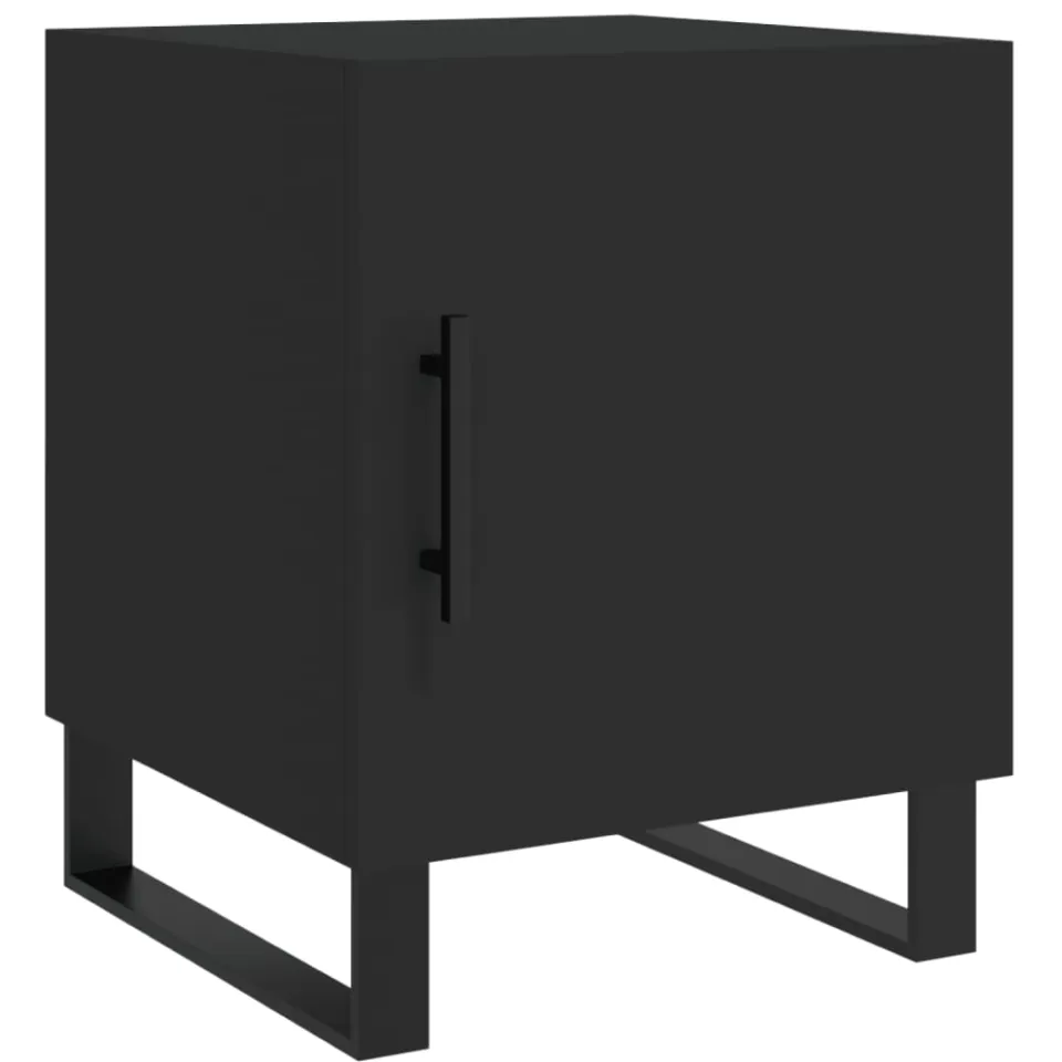 vidaXL Nachtkastjes 2 st 40x40x50 cm bewerkt hout zwart, foto 4