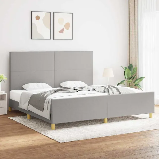 vidaXL Bedframe zonder matras stof lichtgrijs 200x200 cm grijs