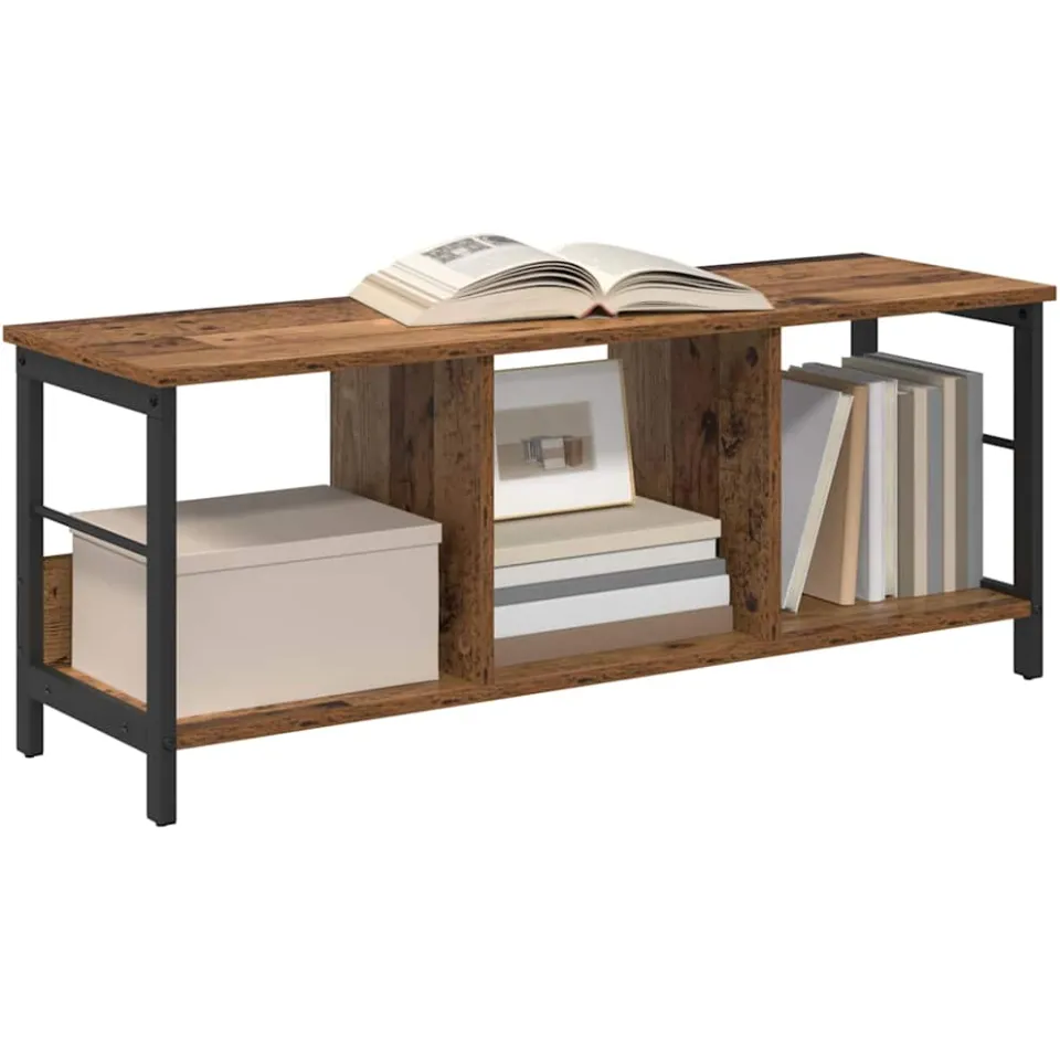 vidaXL Boekenkast 3-laags 102 x 32 x 40,5 cm Bewerkt hout Oud Hout bruin, foto 3