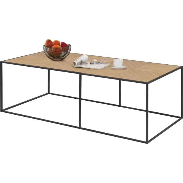 Notio Living Ortiz-Salontafel - 120 cm - Natuur/Zwart Koper