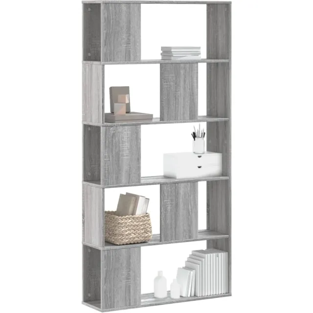 vidaXL Boekenkast 5-laags 80,5x23,5x162,5 cm bewerkt hout grijs sonoma