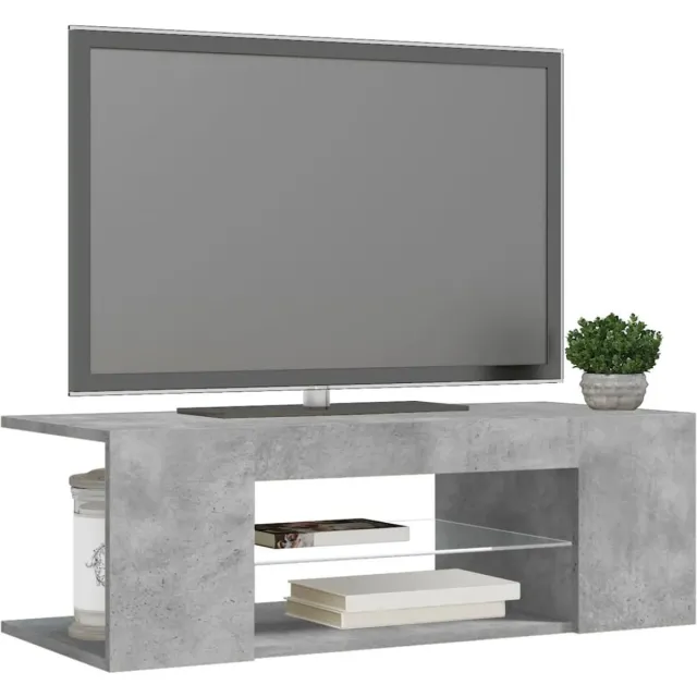 DHN TV kast met Led verlichting - Moderne Woonkamer Meubels - TV Meubels - 90X39X30 Cm - Grijs