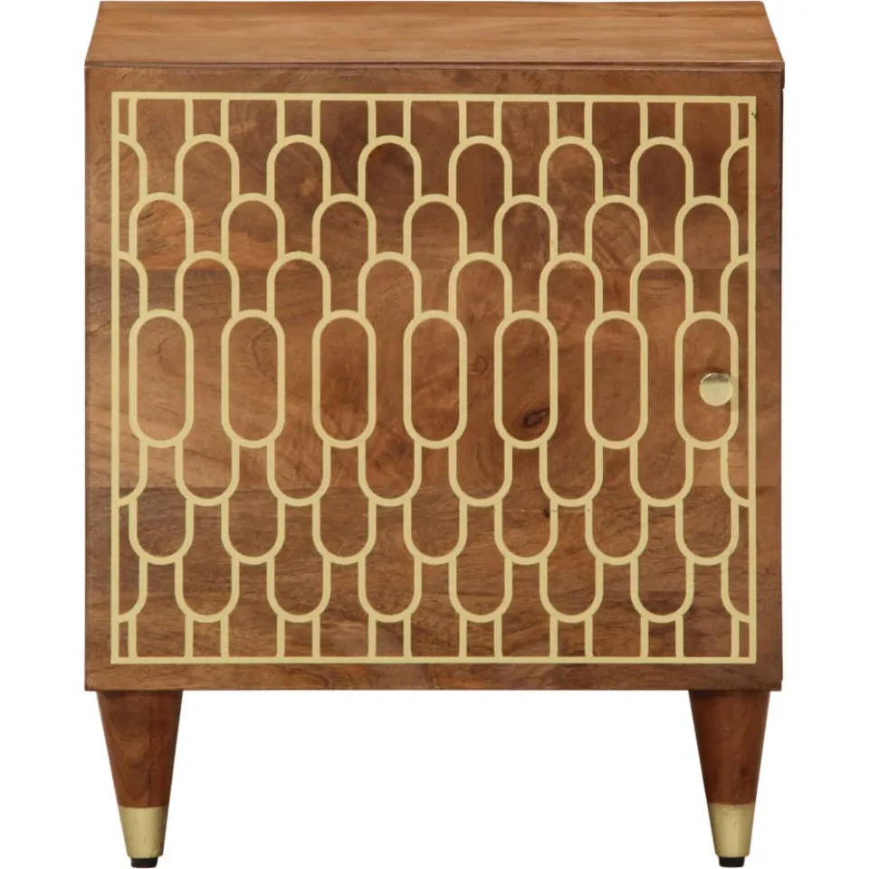 vidaXL Nachtkastje 40x33x46 cm massief mangohout bruin, foto 2