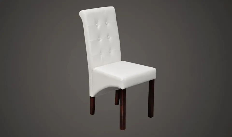 vidaXL Eetkamerstoelen 6 st kunstleer wit, foto 3