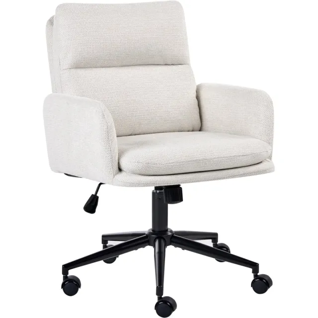 Beliani CONSTANTIA - Bureaustoel - Gebroken wit - Polyester