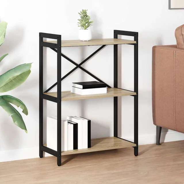 vidaXL Boekenkast 60 x 30 x 85 cm Bewerkt hout Sonoma Eiken, foto 2