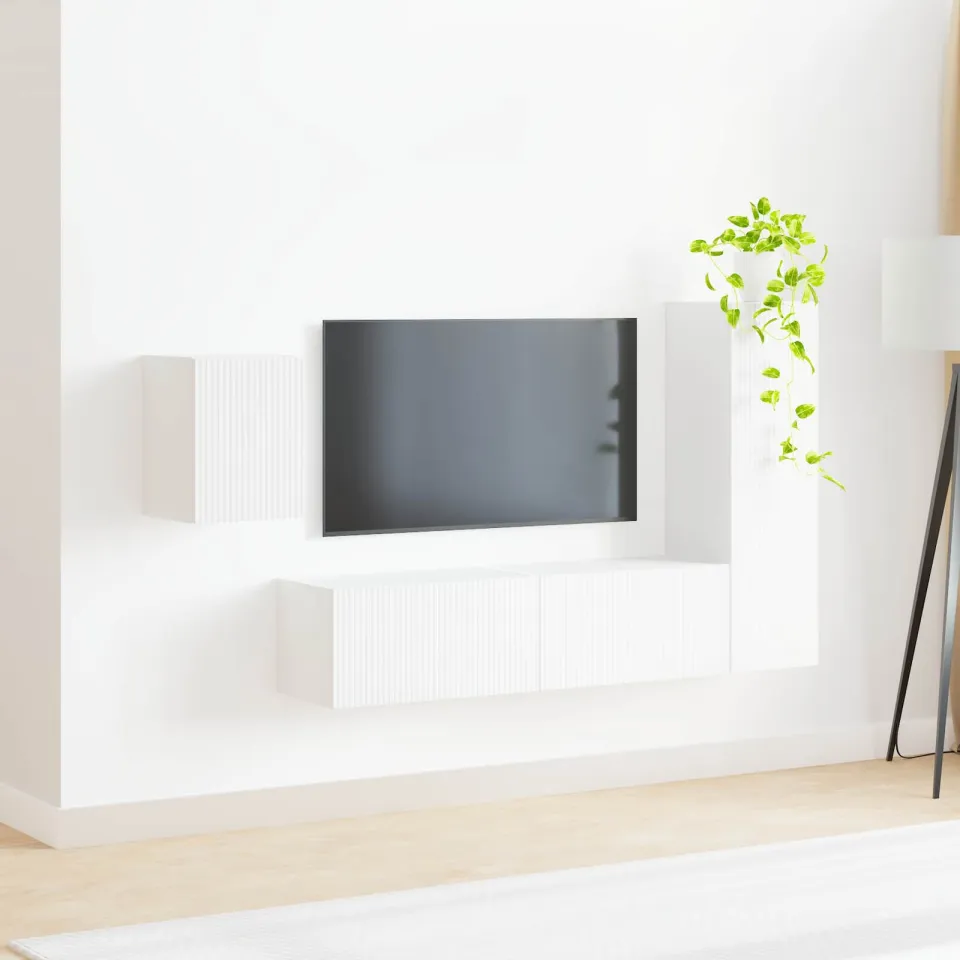 vidaXL Tv-meubelset 4 st 30 x 31 x 100 cm Wit, foto 4