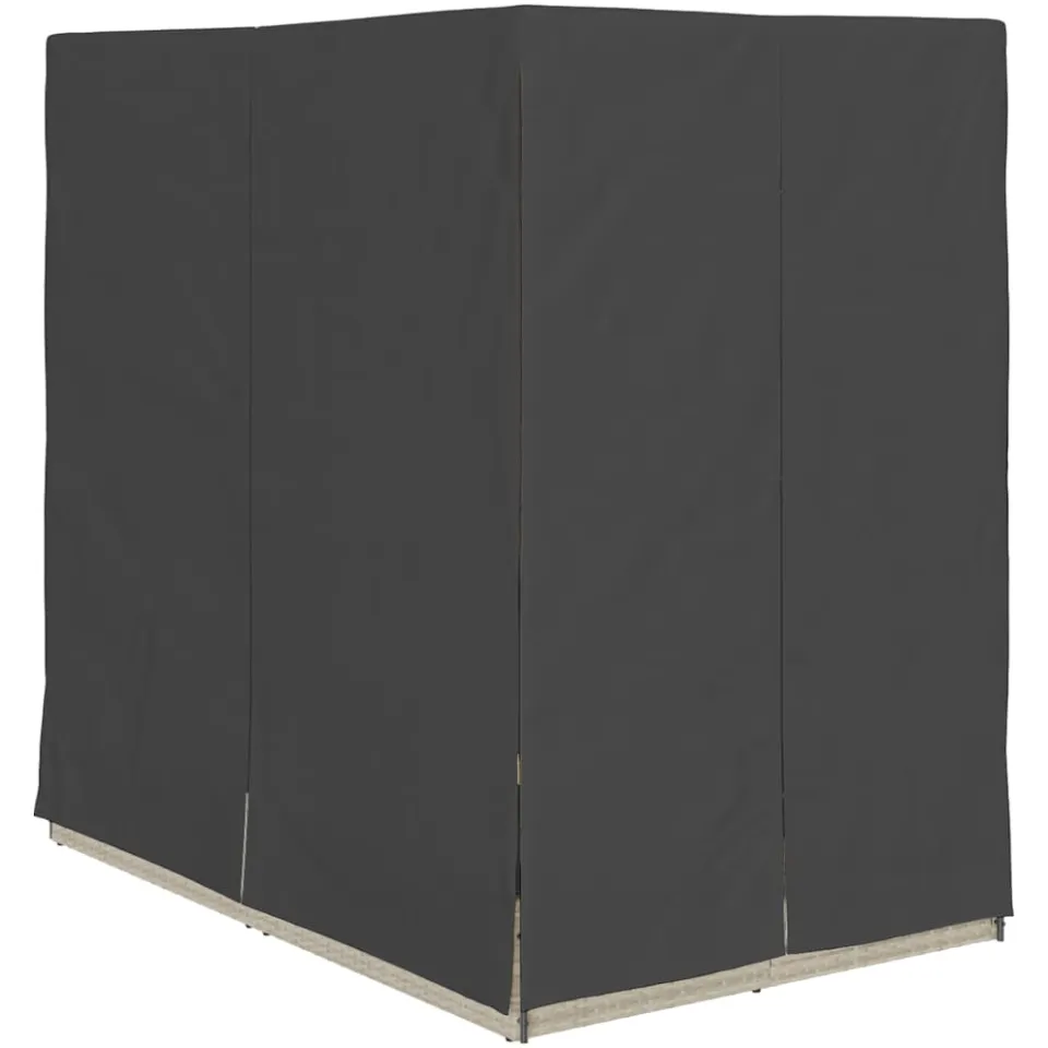 vidaXL Dubbele ligbed Lichtgrijs poly rattan, foto 4