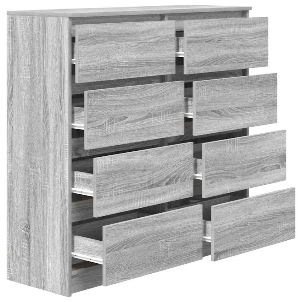 vidaXL Dressoir 100x35x99 cm spaanplaat grijs sonoma, foto 4