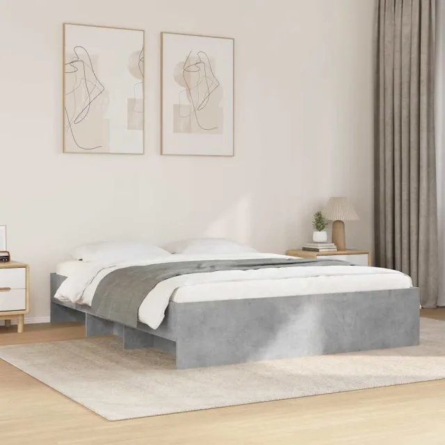 vidaXL Bedframe zonder matras 160x200 cm spaanplaat betongrijs