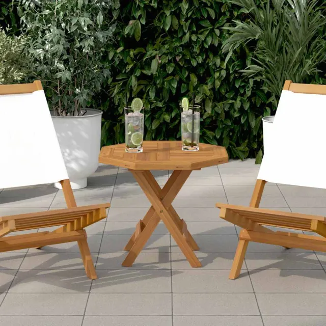 vidaXL Tafelblad achthoekig 50x50x2,5 cm massief teakhout bruin, foto 2