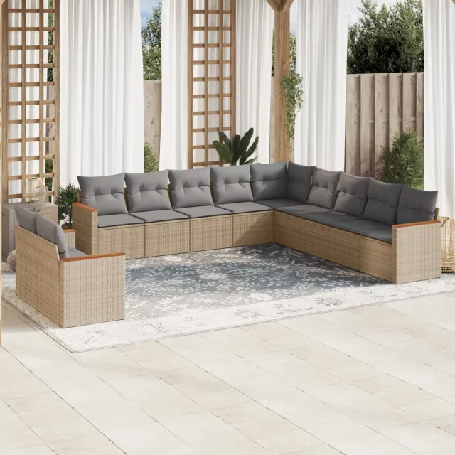 vidaXL Patio Sofa Set 11-zits Beige and Grey, foto 2
