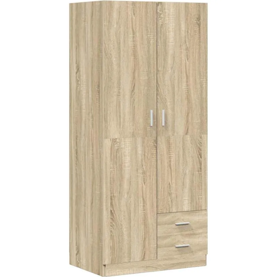 vidaXL Kledingkast 80x52x180 cm bewerkt hout sonoma eikenkleurig, foto 3