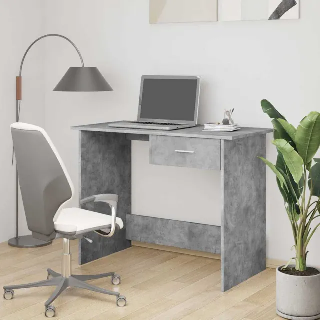 vidaXL Bureau 100x50x76 cm bewerkt hout betongrijs grijs, foto 2