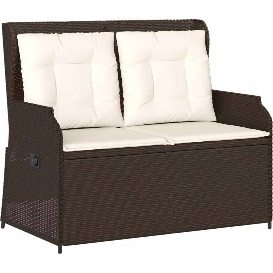 vidaXL Tuinbank Bruin poly rattan