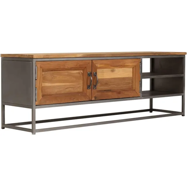 vidaXL Tv-meubel 120x30x40 cm gerecycled teakhout en staal Bruin