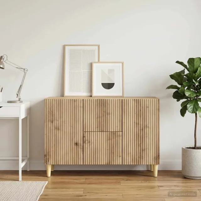 vidaXL Dressoir Artisanaal eiken 89 x 34,5 x 60 cm Bewerkt hout Bruin