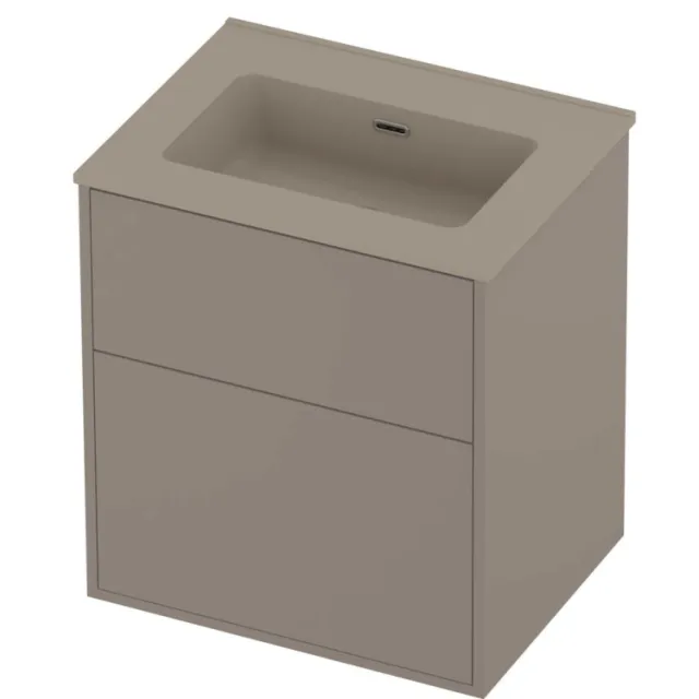 Proline Tribute Badmeubelset Porselein Elegant 2 Laden 60x46x67 cm Mat Crème Cotton Clay Beige