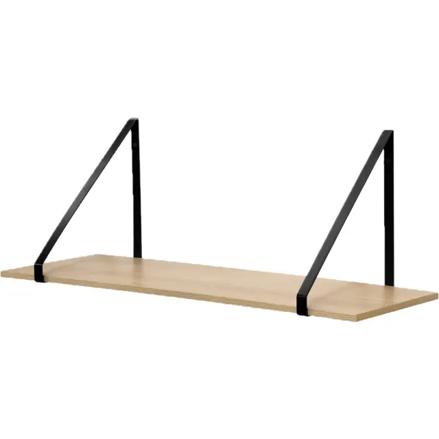 Casame Boekenplank 1-laags met zwarte beugel - 80 x 30 x 30 cm 12241 Casame Hout