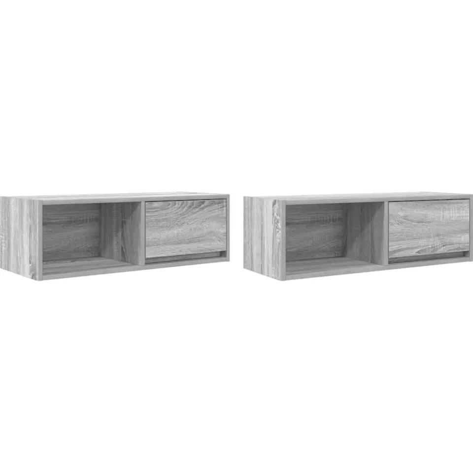 vidaXL Tv-meubelen 2 st 80x31x25,5 cm bewerkt hout grijs sonoma eiken