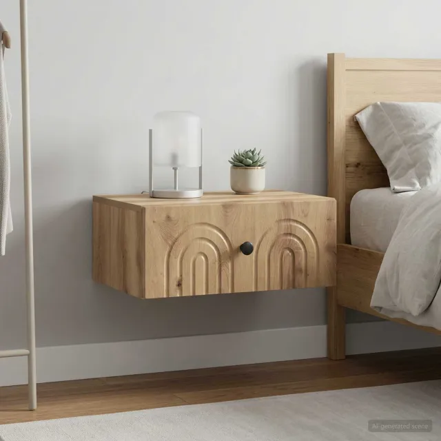 vidaXL Wandbeugel Bedkast 2 st Artisanaal eiken 49 x 34,5 x 20 cm, foto 2