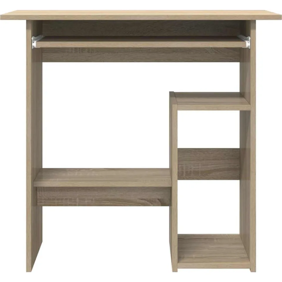 vidaXL Bureau 80x45x74 cm bewerkt hout sonoma eikenkleurig, foto 4