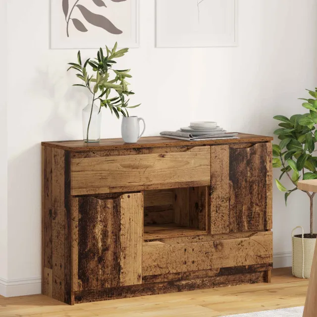 vidaXL Dressoir Oud Hout 100 x 30 x 65,6 Bewerkt hout Bruin