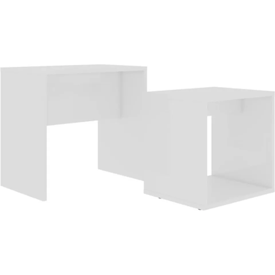 vidaXL Salontafelset 48x30x45 cm bewerkt hout wit, foto 3