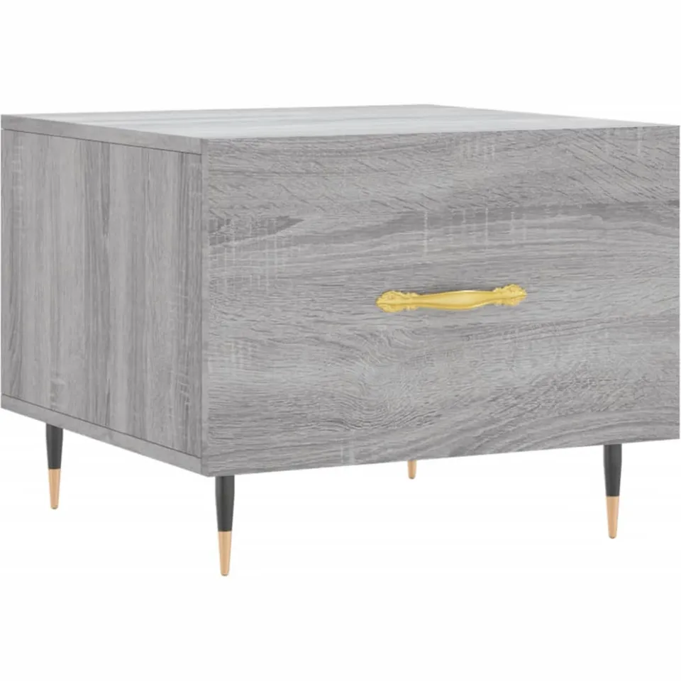 vidaXL Salontafels 2 st 50x50x40 cm bewerkt hout grijs sonoma eiken, foto 3