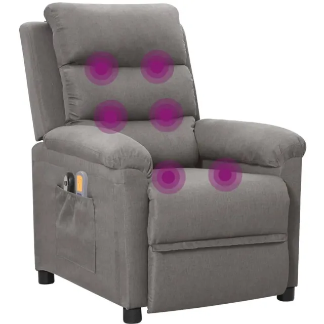 GranMaison Massagestoel - Relaxfauteuil - Zetel - Sta op stoel elektrisch - Stof - 1 persoons - Met armleuning - Zeer comfortabel - Elektrisch - Lichtgrijs