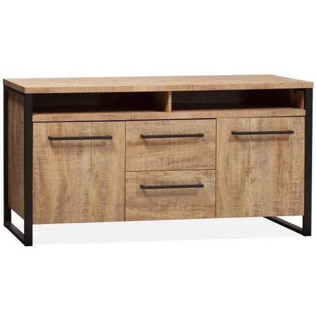 A-Meubel Cothen Dressoir Klein - Industrieel - Lage kast - Zwarte poten en handvatten Tropic