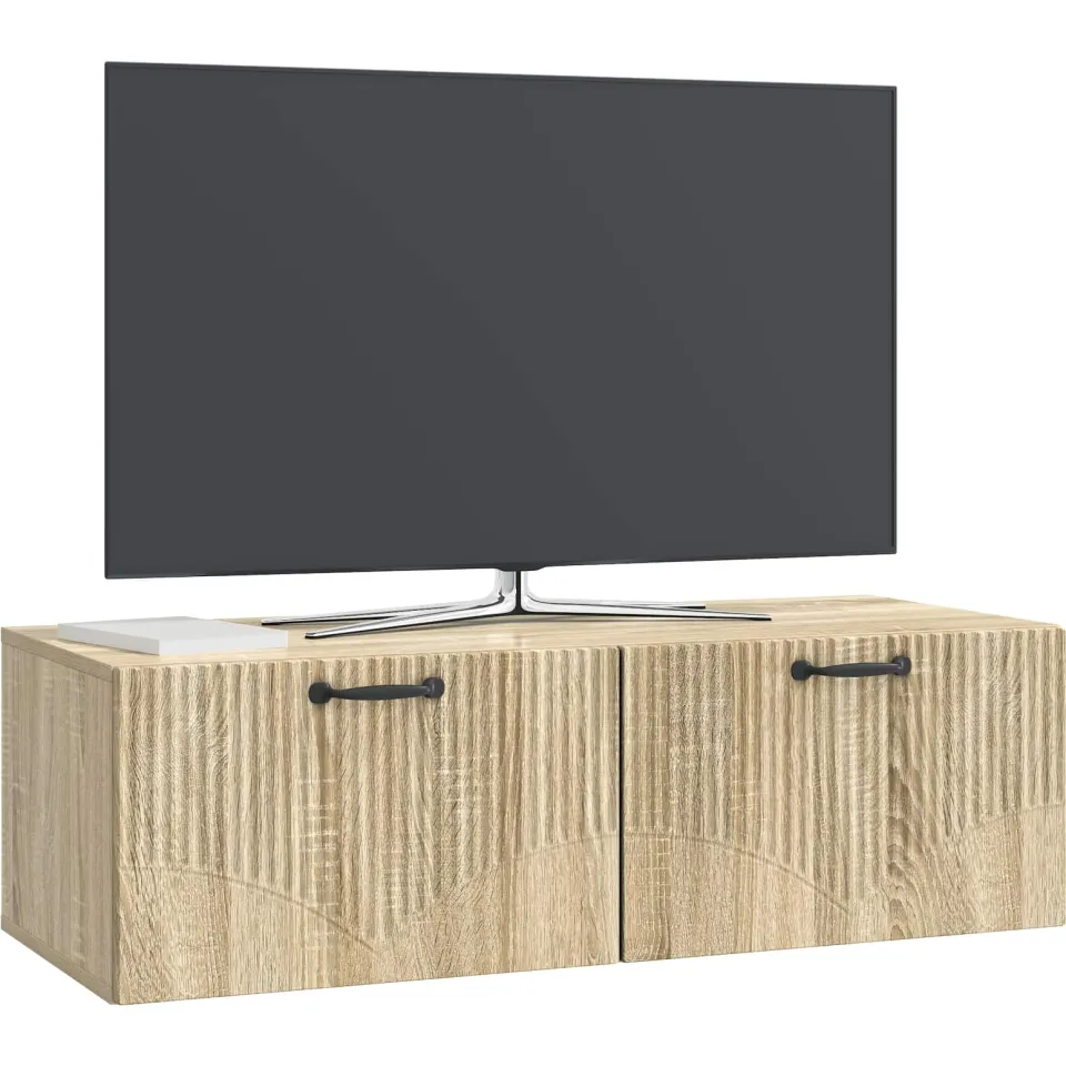 vidaXL Wandbeugel TV-kast Sonoma Eiken 98 x 41 x 30 cm Bewerkt hout Bruin