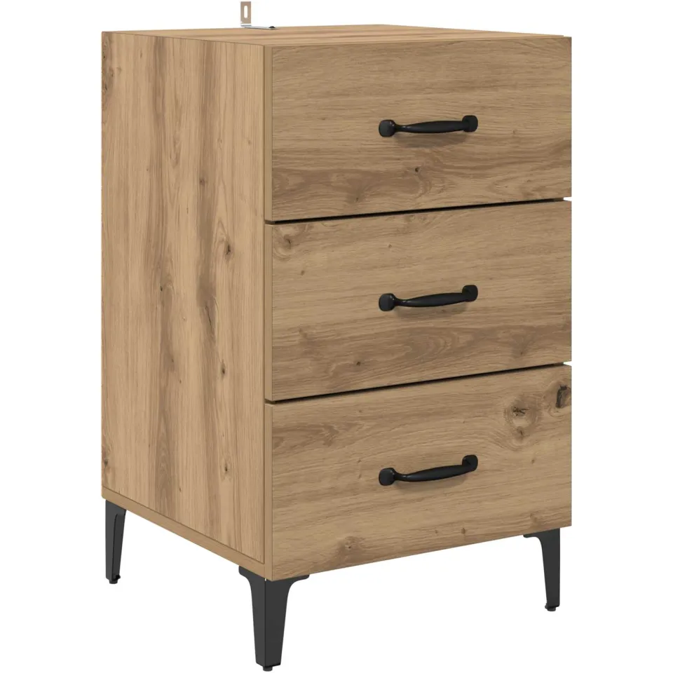 vidaXL Nachtkastje Artisan Eiken 40 x 40,5 x 66 cm Bewerkt hout, foto 3