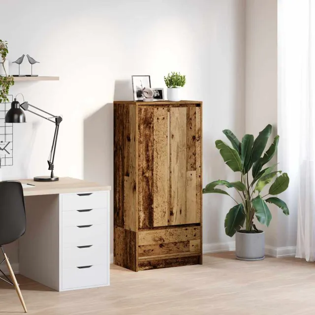 vidaXL Kast met lade 55,5x34x119,5 cm spaanplaat hout oud hout Bruin
