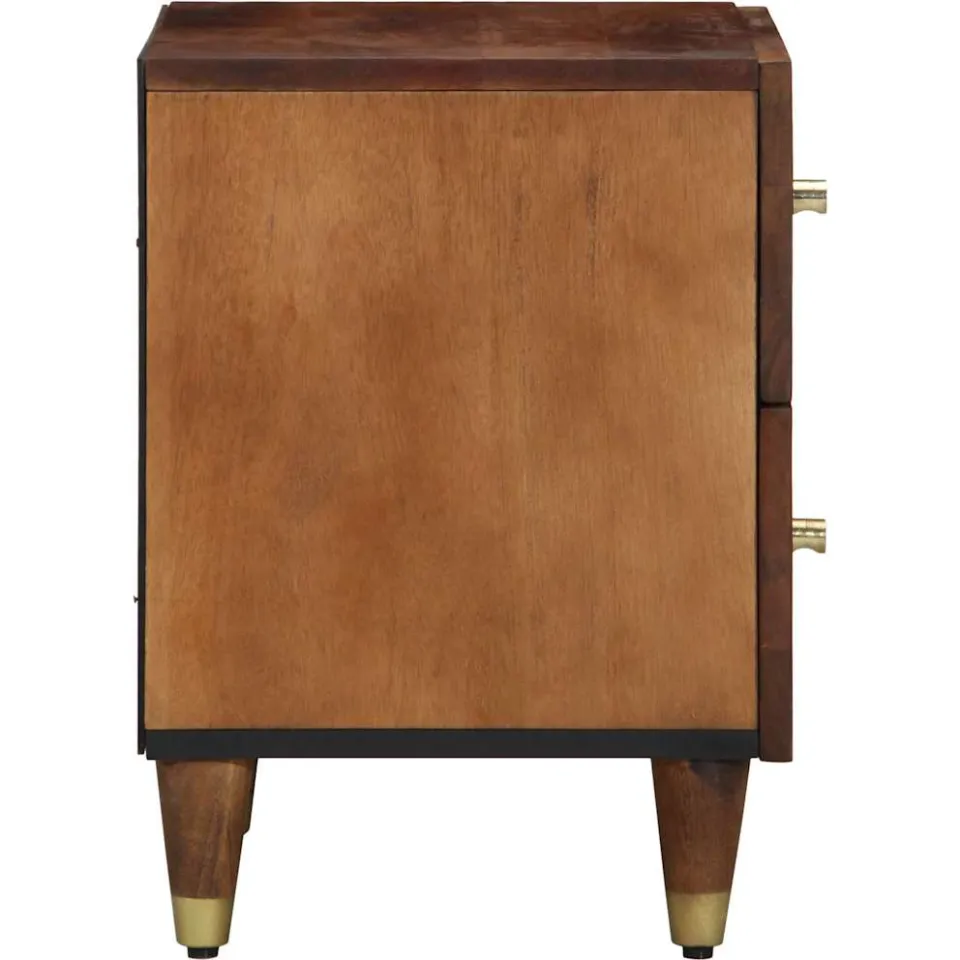 vidaXL Nachtkastje Honingbruin 40 x 33 x 46 cm Massief Mango Hout bruin, foto 4