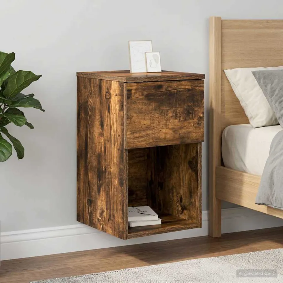 vidaXL Bed kast Gerookt eiken 29 x 31,5 x 49 cm Bewerkt hout, foto 4