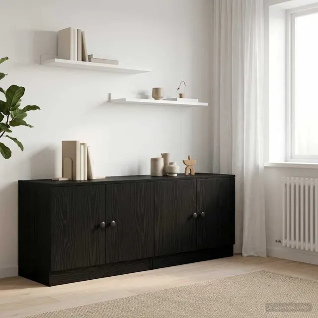 vidaXL Opbergkast voor Loftbed 2 st Zwart eiken 66 x 35 x 48 cm, foto 2