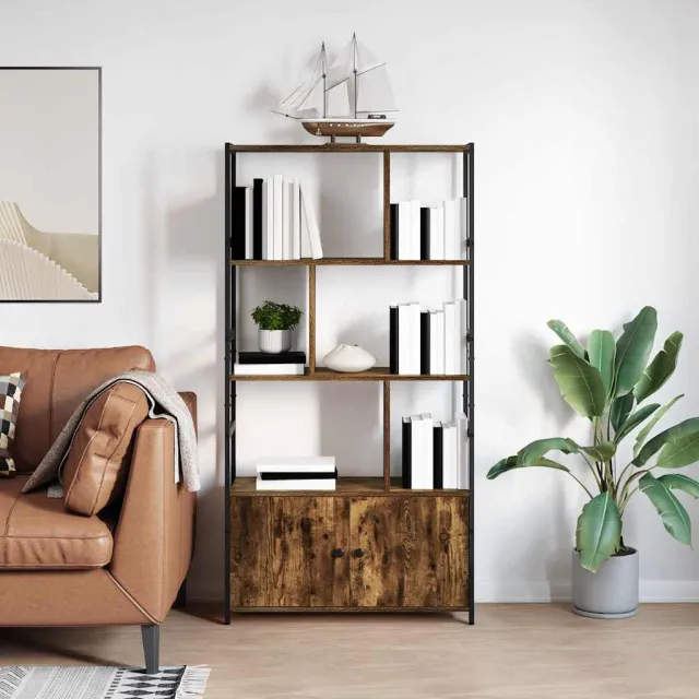 vidaXL Boekenkast 80 x 30 x 155,5 cm Bewerkt hout Gerookt eiken, foto 2