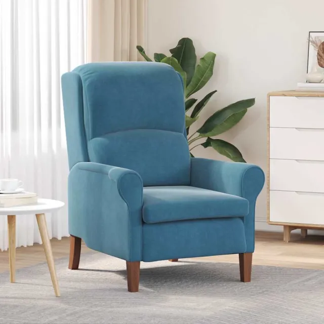 vidaXL Fauteuil Blauw Fluweel