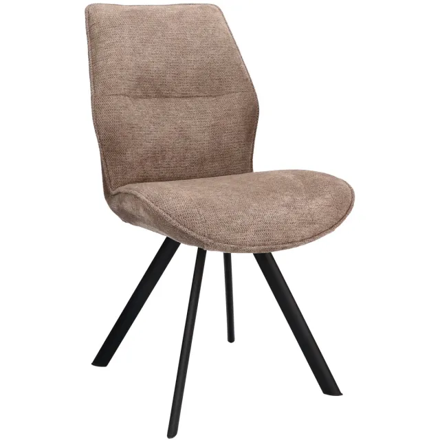 Icon Living Stoel Jadie - Stof Mito Liver - Leg Black Bruin