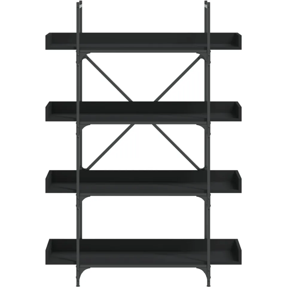 vidaXL Boekenkast 4-laags 100x33x145,5 cm bewerkt hout zwart, foto 4
