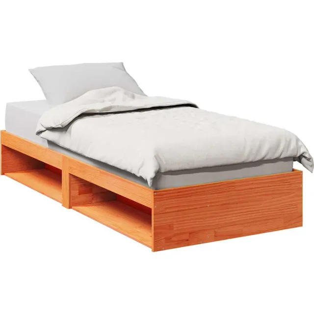 vidaXL Slaapbank zonder matras 90x200 cm massief grenenhout wasbruin
