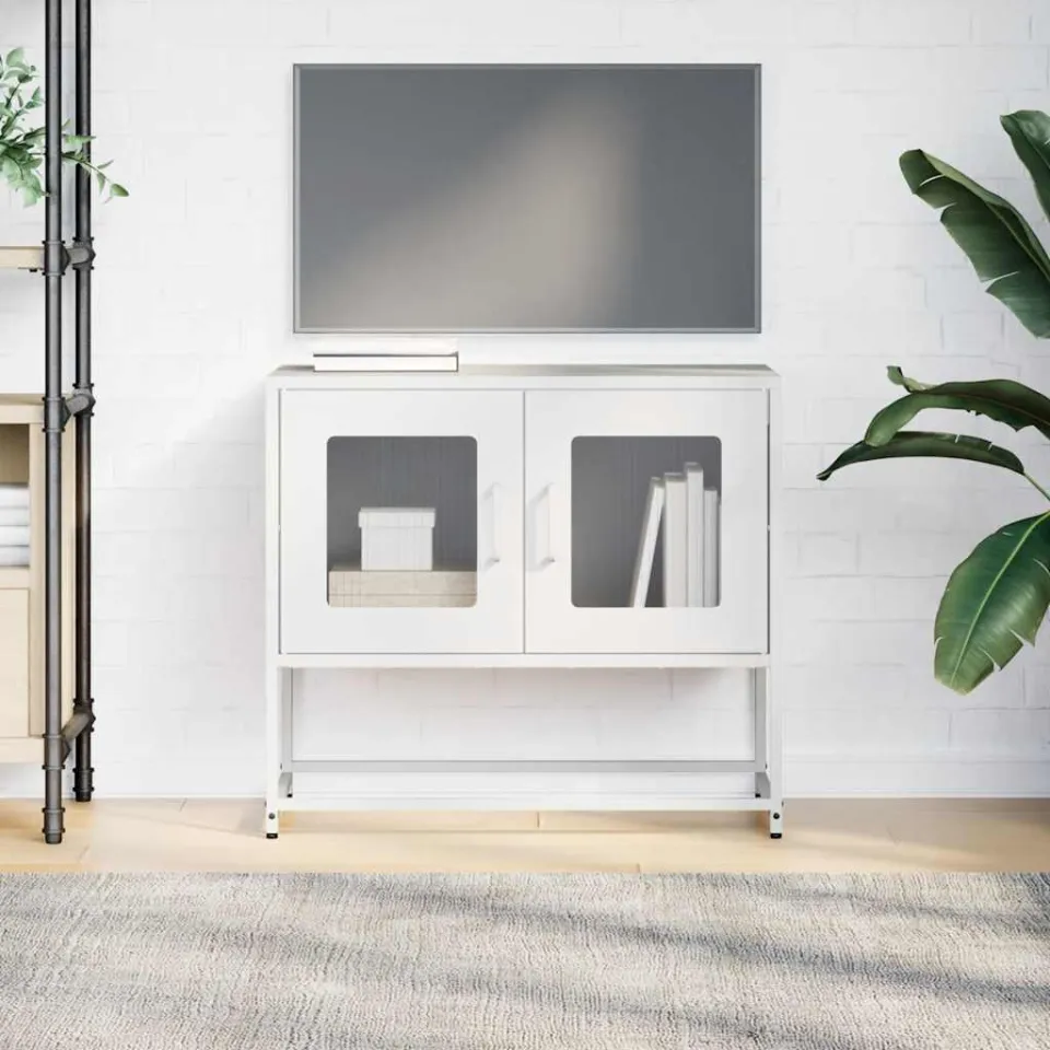 vidaXL Tv-meubel 68x39x60,5 cm koudgewalst staal wit, foto 4