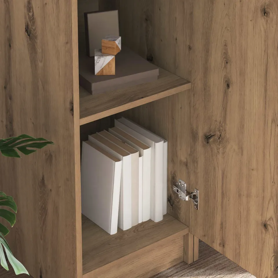 vidaXL Bureau met plank met opslag met de deur 2 st Artisan Eiken, foto 3