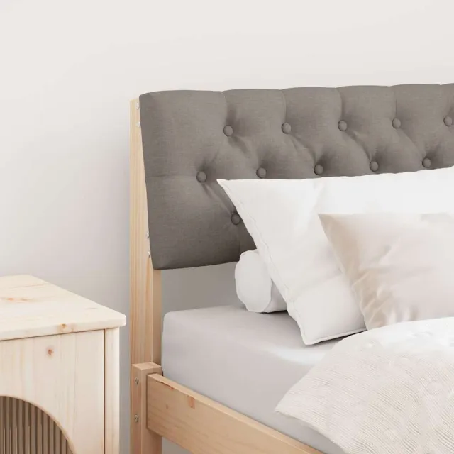vidaXL Gestoffeerd hoofdbord Taupe 80 cm Massief grenenhout Bruin