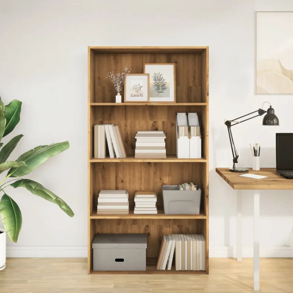 vidaXL Boekenkast 80x30x152 cm bewerkt hout artisanaal eikenkleurig, foto 2