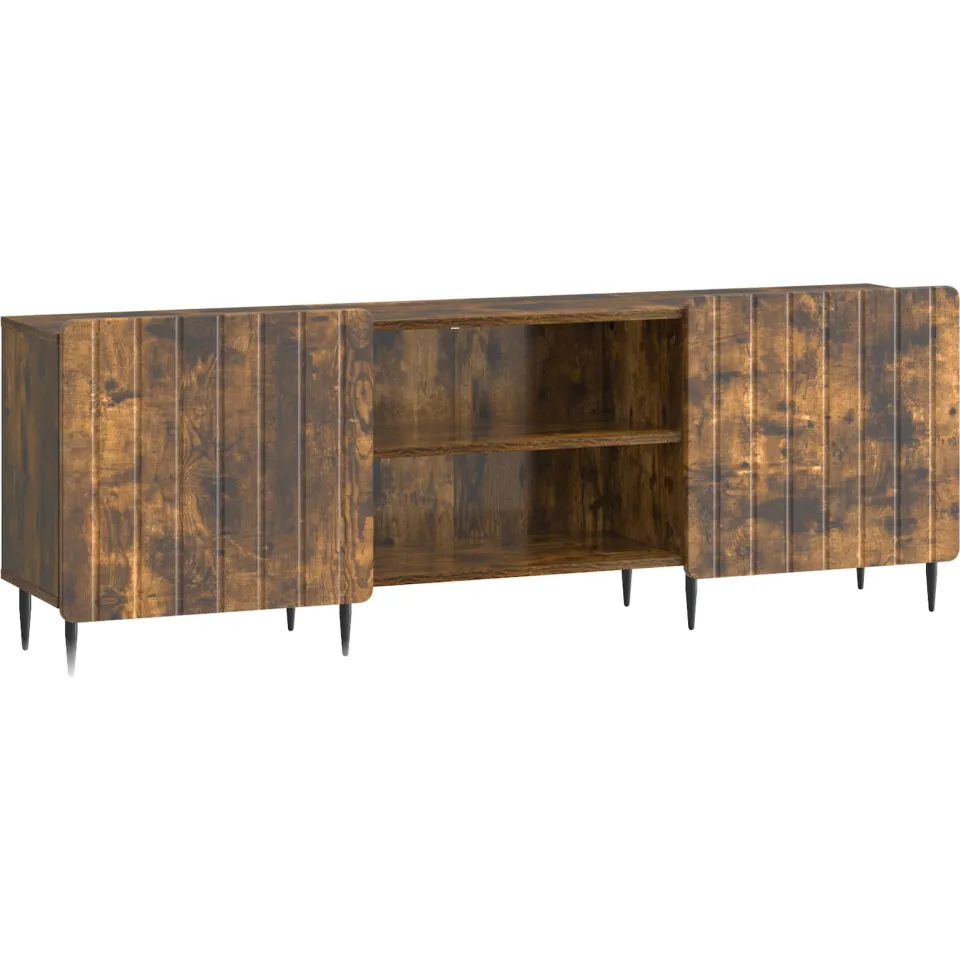 vidaXL TV-kast Gerookt eiken 150 x 31 x 52 cm Bewerkt hout, foto 3