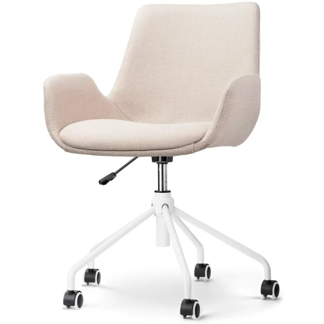 Nolon Nout-Eef bureaustoel beige - wit onderstel