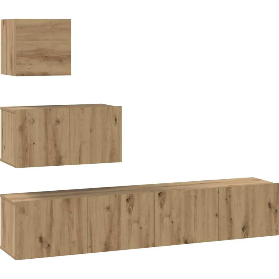 vidaXL Tv-meubelset 4 st 80 x 30 x 30 cm Artisan Eiken, foto 3