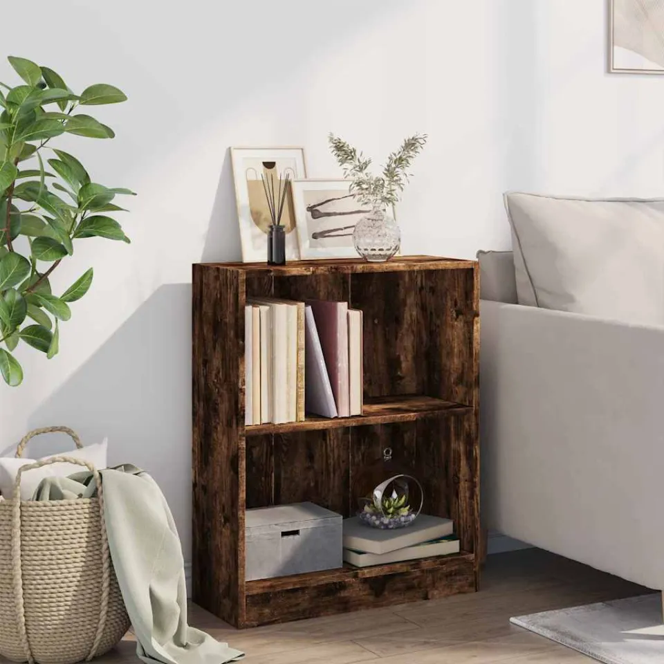 vidaXL Boekenkast 60x24x76 cm bewerkt hout gerookt eikenkleurig, foto 4